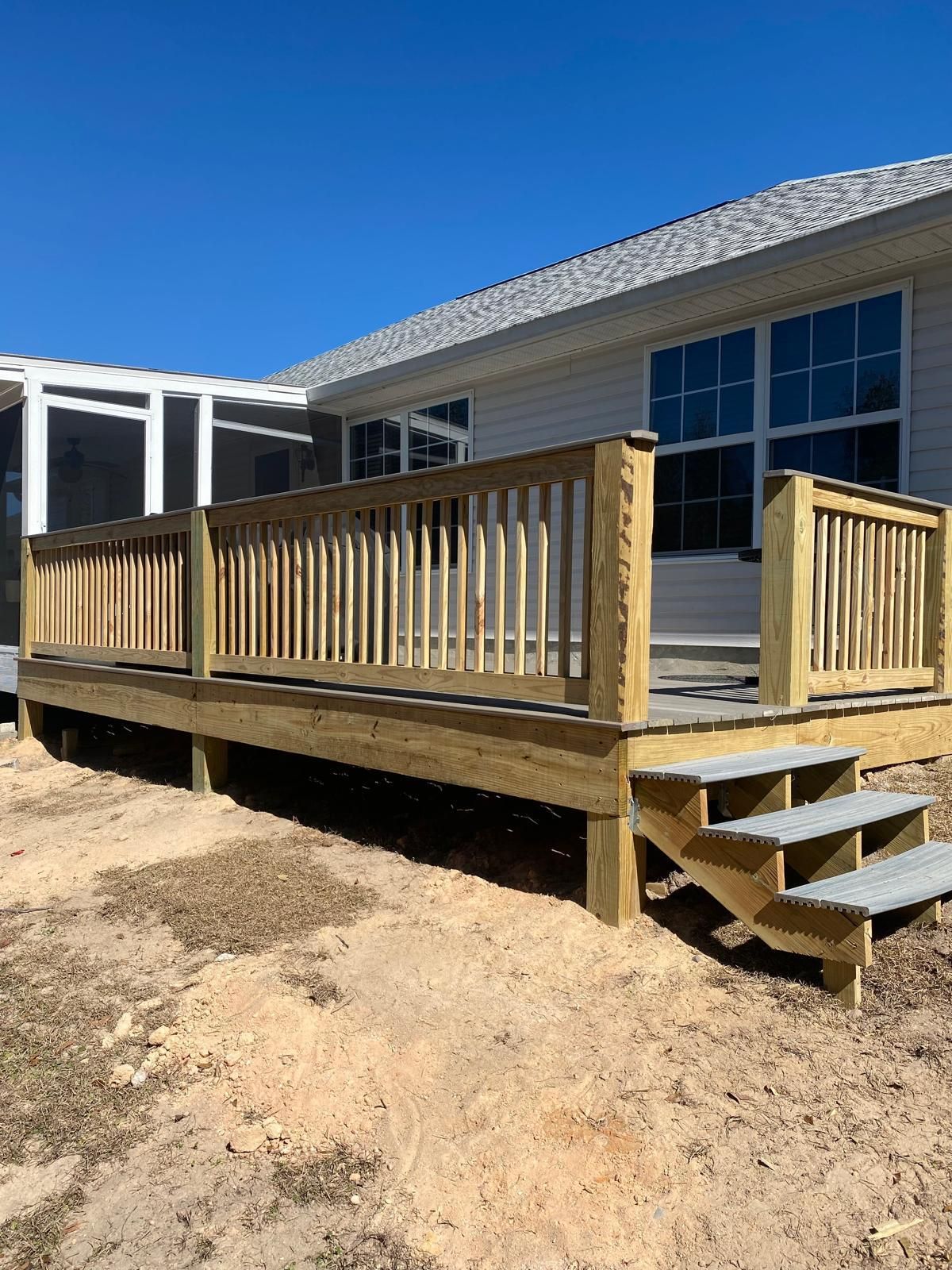 Back Deck & Railing Build in Crestview, FL